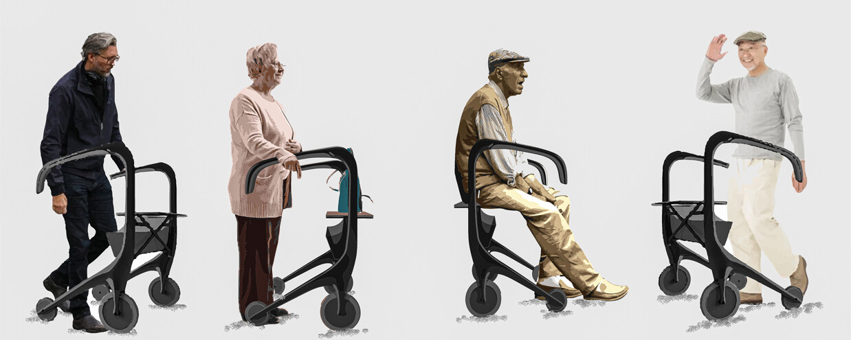 Smart cane and walker for the elderly designed by Shreya Thakkar