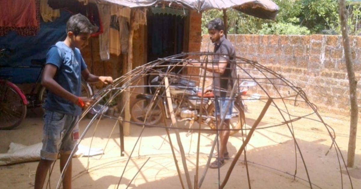 The installation of a biogas unit at Nivaje village in Maharashtra 