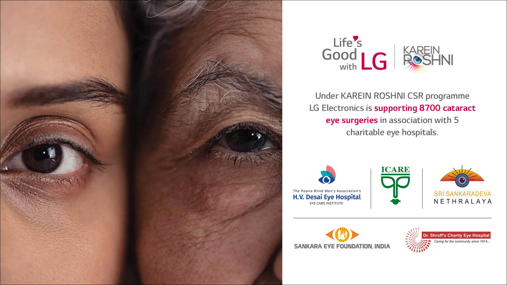 Under the programme, LG Electronics is supporting 8,700 cataract eye surgeries of visually impaired people.