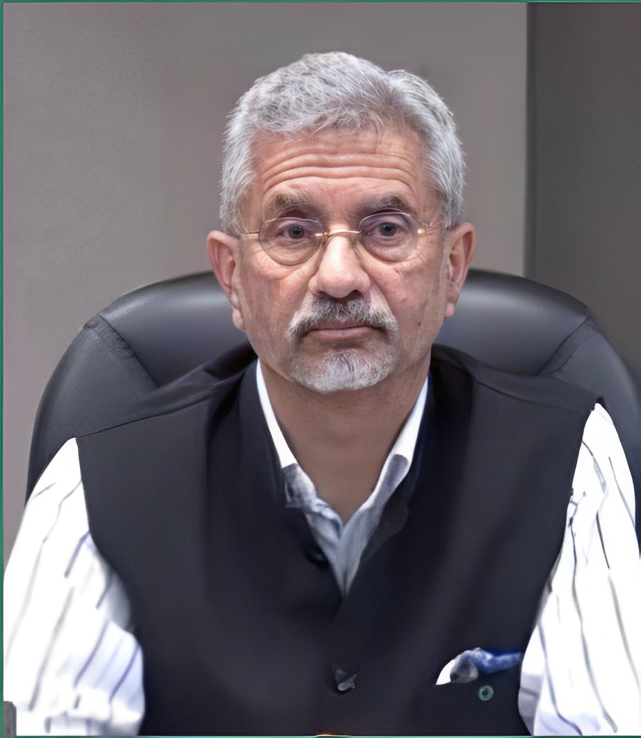 External Affairs Minister S Jaishankar wearing a Unirec jacket while chairing a virtual meeting