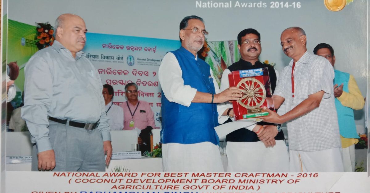 Jeya has been awarded Best Master Craftsman Award 2016 by the Union Ministry of Agriculture.