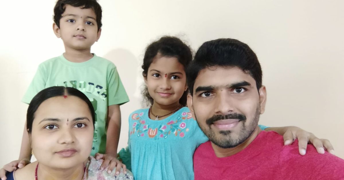 Chandana with her husband Naveen and children.