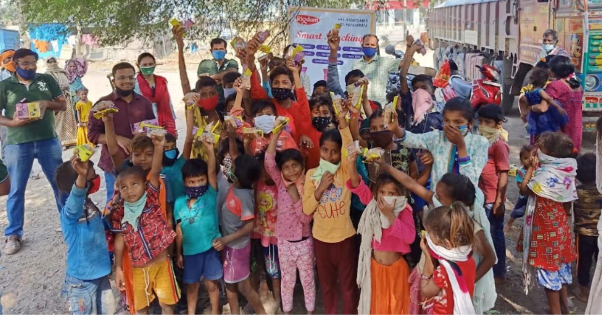 children with millet snacks 