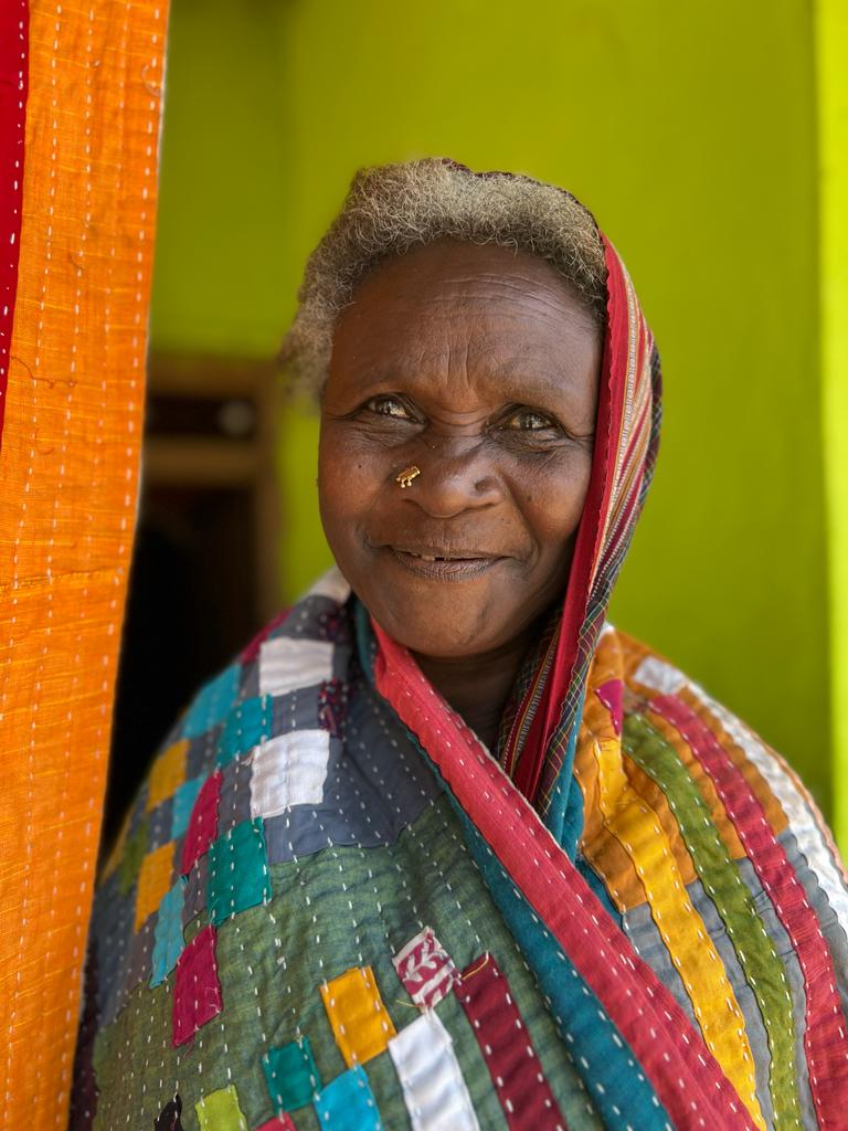 The quilts are a form of material memory as the wearer passes them down from generation to generation