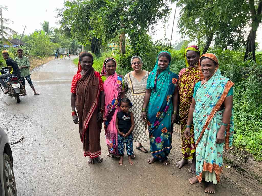 Anitha N with the women of the Siddi community