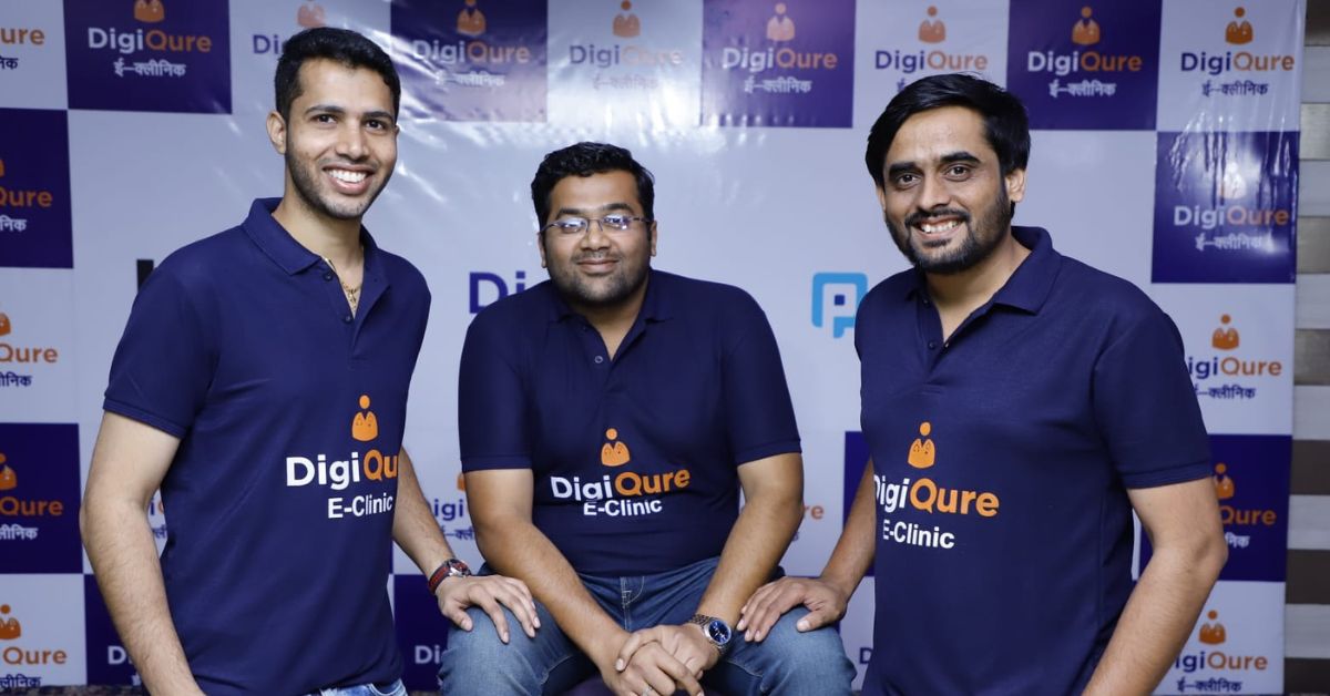 The co-founders of DigiQure Akanksh Tandon (right), Saket Asati and Ankur Chourasia.