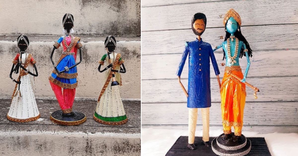 She makes a diverse range of dolls including caricatures of dancers, musicians, and black-coloured idols of Krishna, and more.