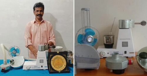 Kerala Man Innovates Solar Mixie That Doubles Up As Vacuum, Modem, Smoke Detector & More