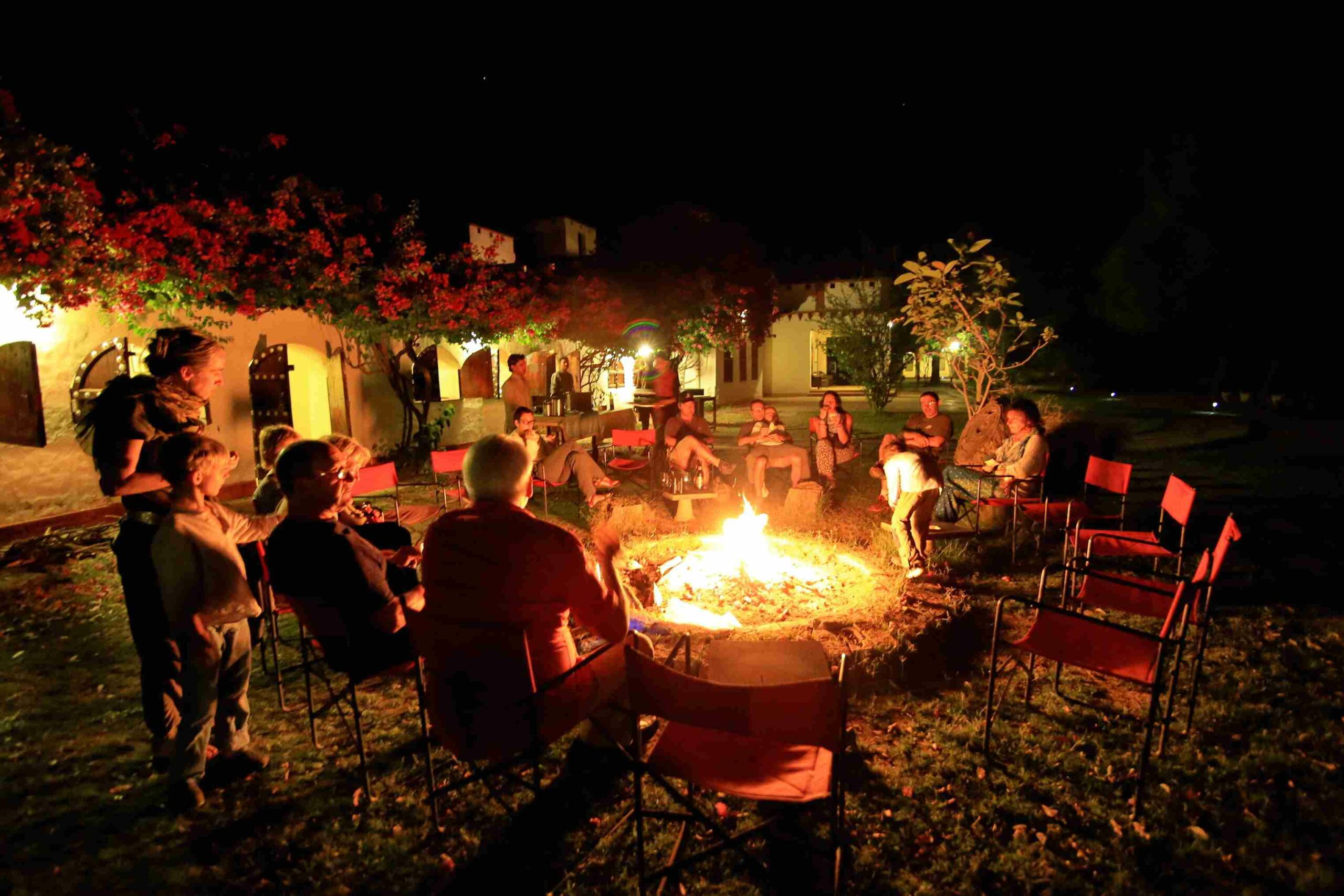 Guests can unwind, have bonfires and relax at the Chambal Safari Lodge