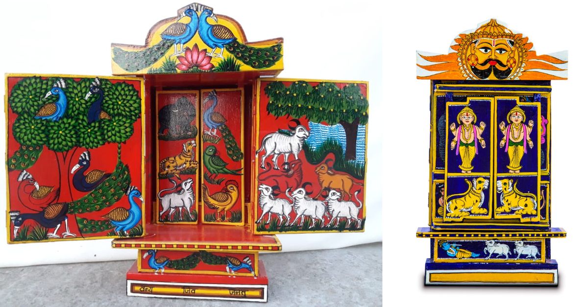 In Kavad, comic-like narratives from mythological tales and folklore in several unfolding hinged panels are painted.