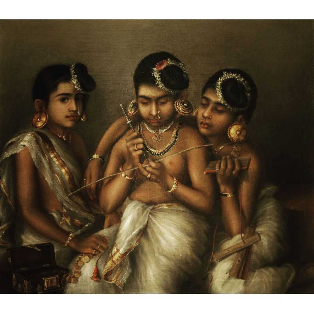 The 'Three Nayar Girls of Travancore' is a famous painting by Ramaswamy Naidu