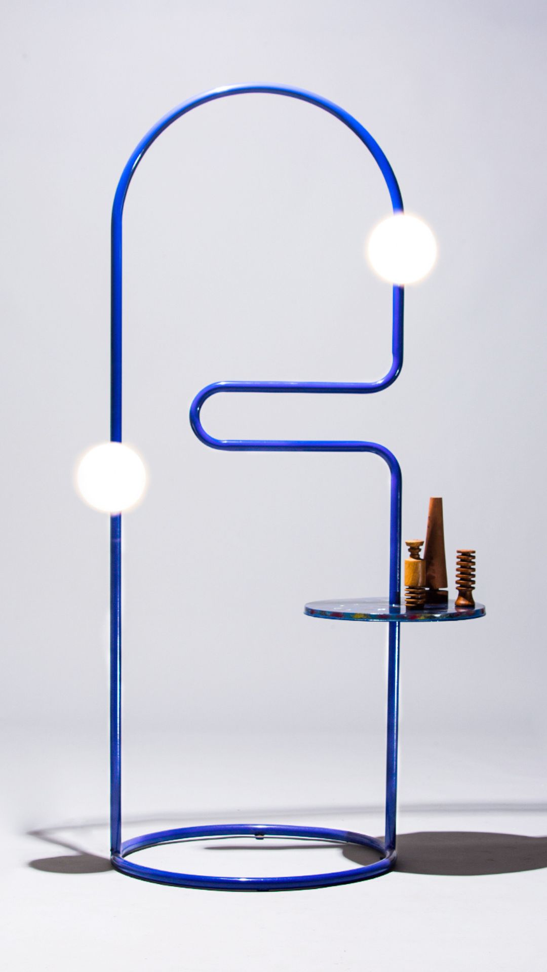 The pod light is one of the items from the collection made out of pharmaceutical waste