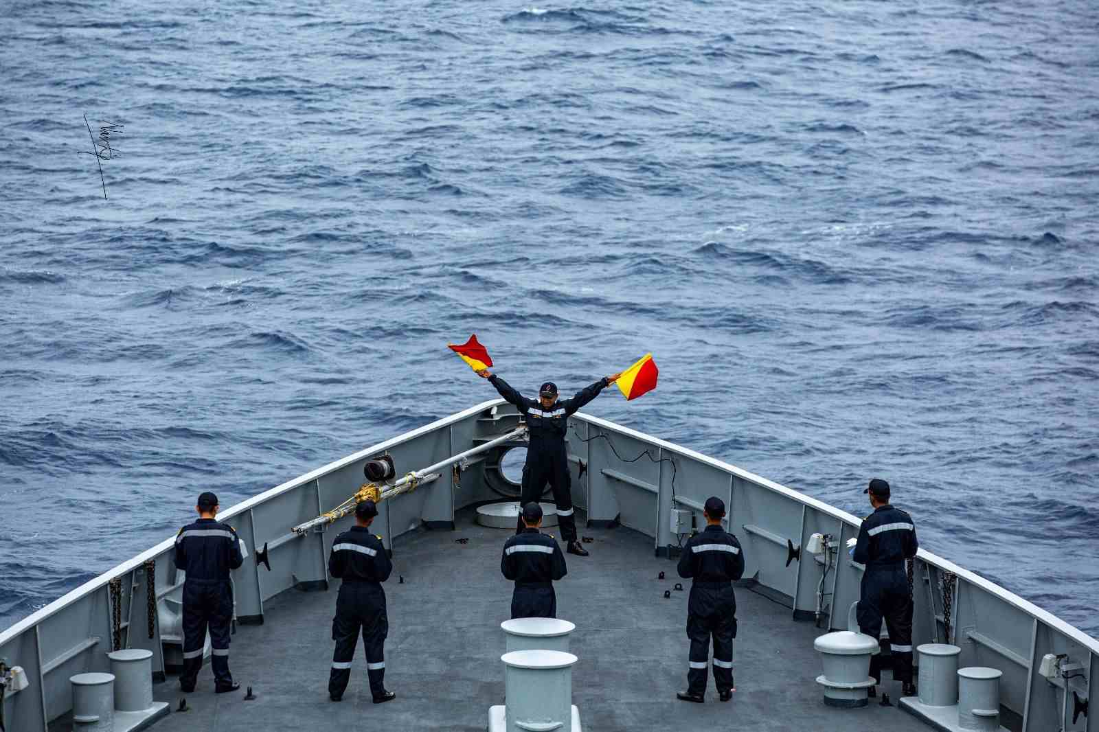 Semaphore, a visual communication language is crucial for navy operations
