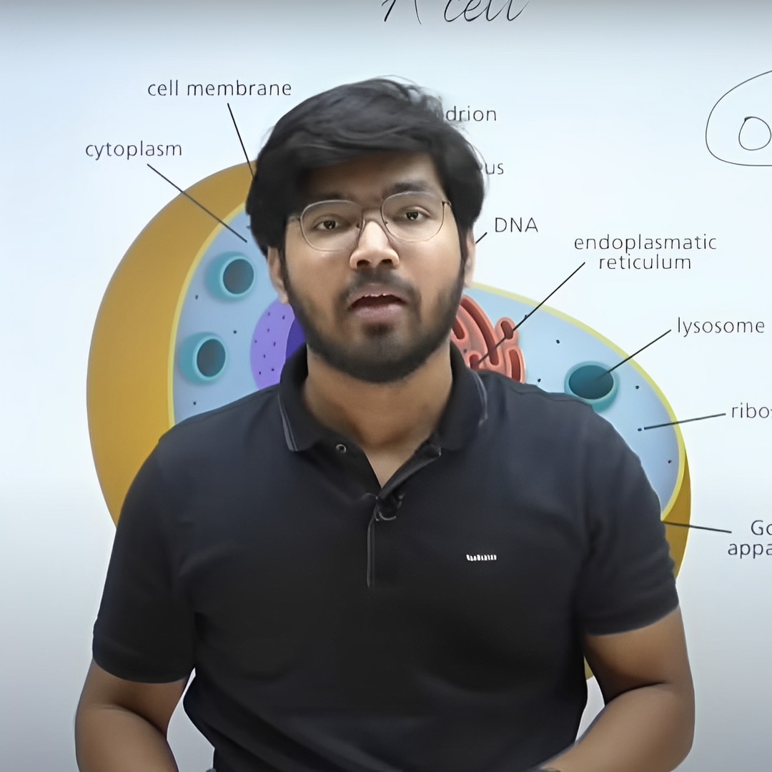 Pranay teaches students the anatomy of the cell along with its various components