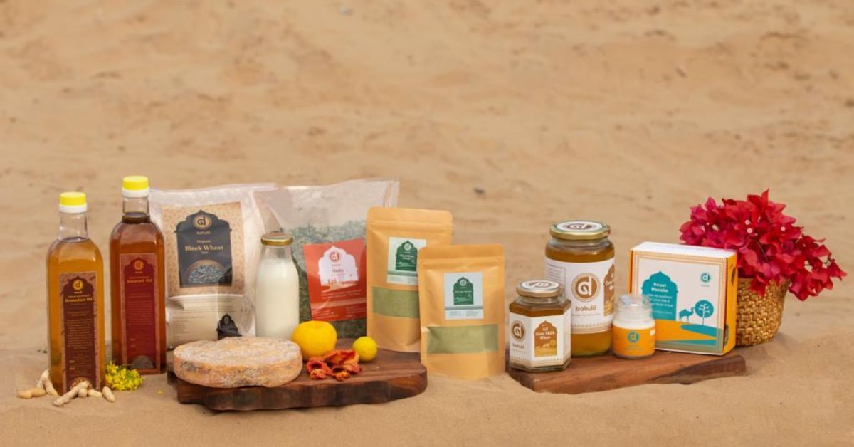 The startup sells a wide range of products — such as camel milk ghee, biscuits, and Cheshire cheese, and cold-pressed oils.