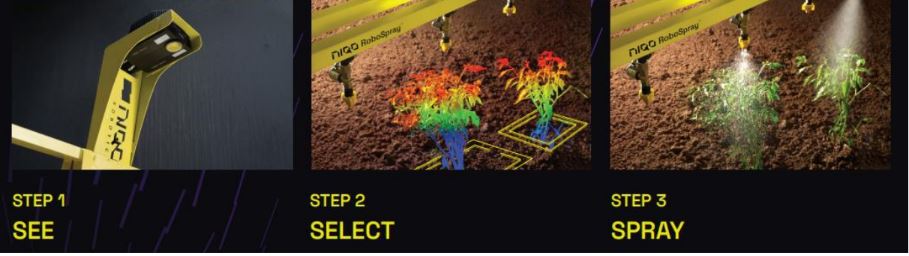 Jaisimha’s robotic sprayer uses a special day and night-vision camera to see each plant.