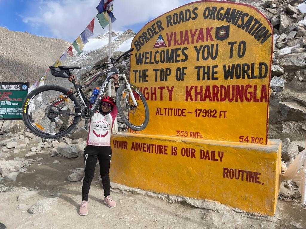 Renu Singh frequently participates in cycling events around the globe