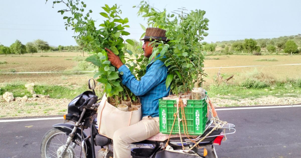 Bheraram has travelled more than 30,000 km on his bike to spread awareness on plantation drives.