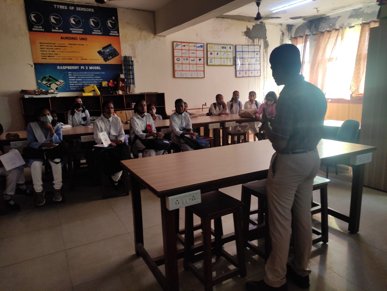 Aditya gives talks to an audience that comprises students from Delhi's kendriya vidyalayas
