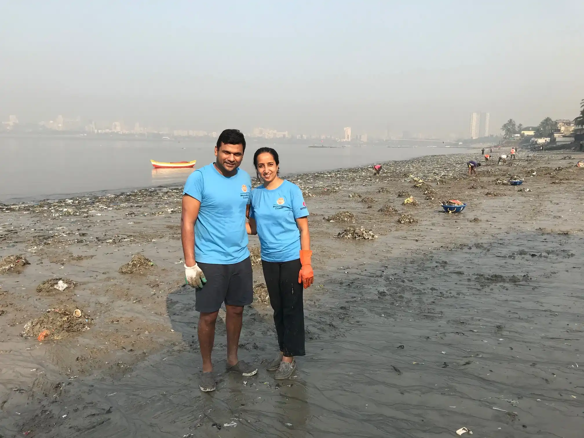 The couple has been clearing thrash off Mahim beach for years now through their frequent drives