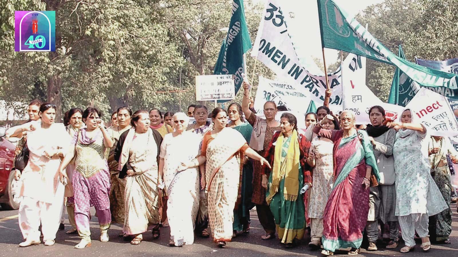 Women campaigning for reservation in Parliament.