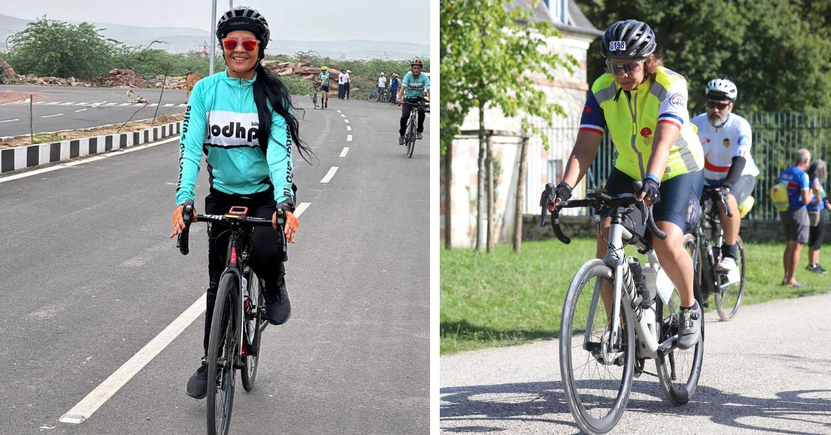 gareema shankar and renu singhi on a cycling tour