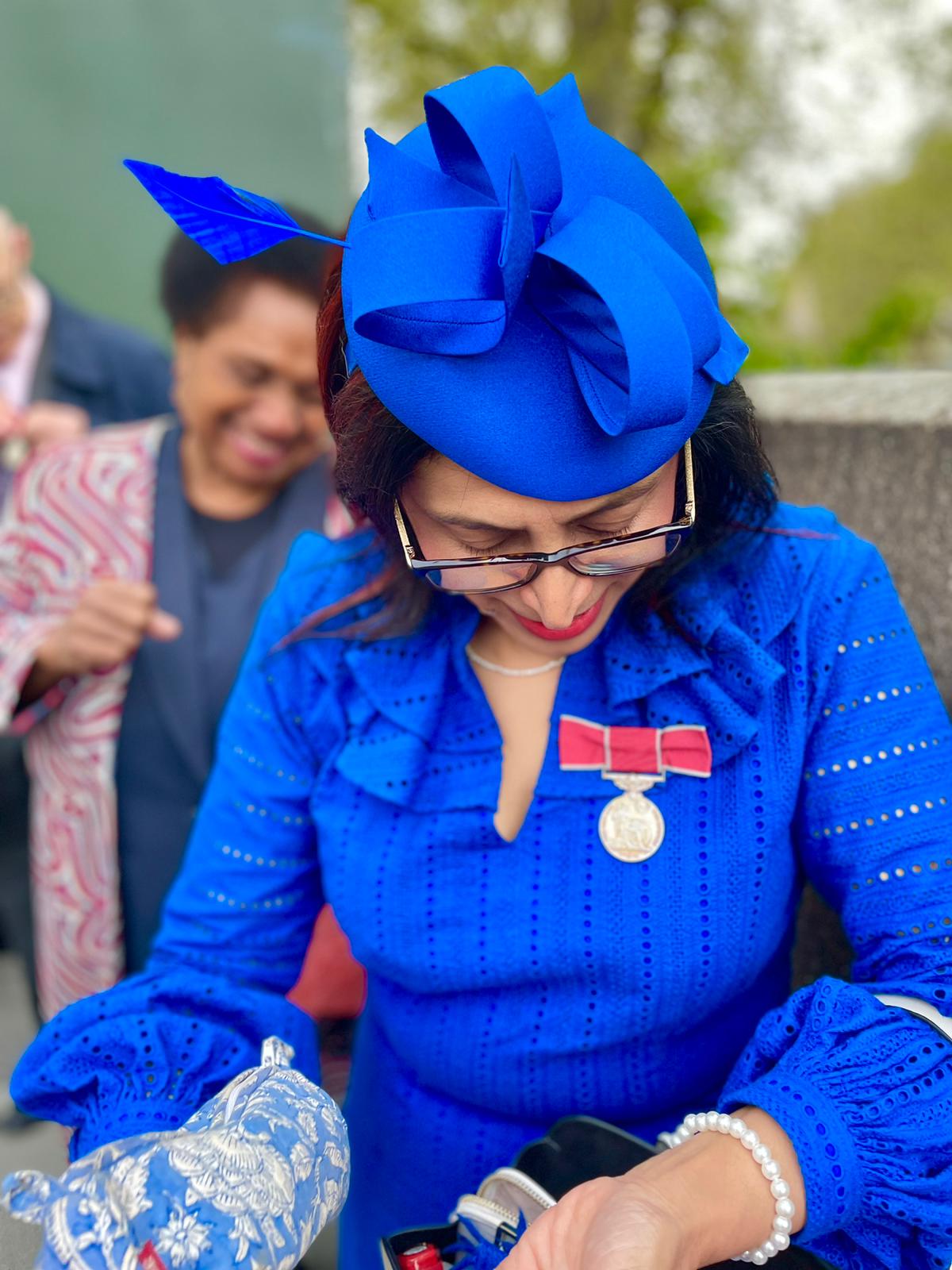 Manju Malhi was awarded the British Empire Medal for her services during the Covid-19 pandemic