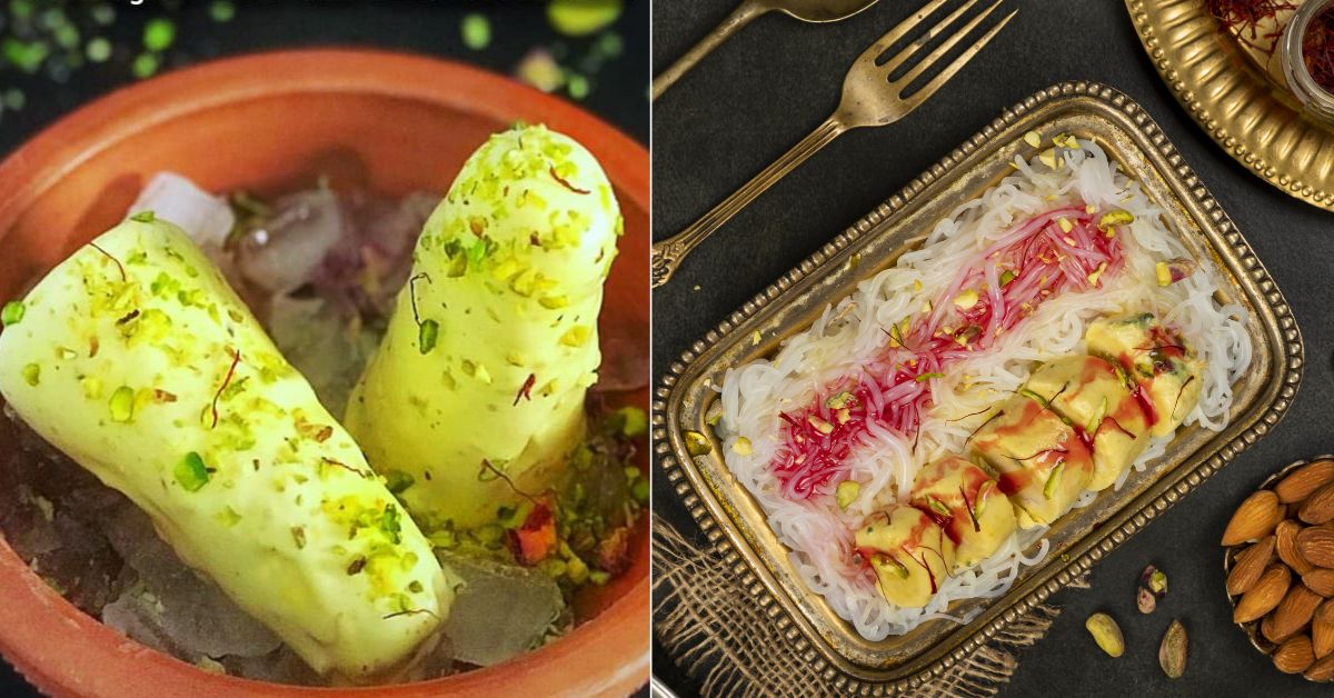 The iconic eatery offers unique kulfis — from kesar pista, matka kulfi and vegan kulfi to kulfis stuffed in fruits like mango and orange.