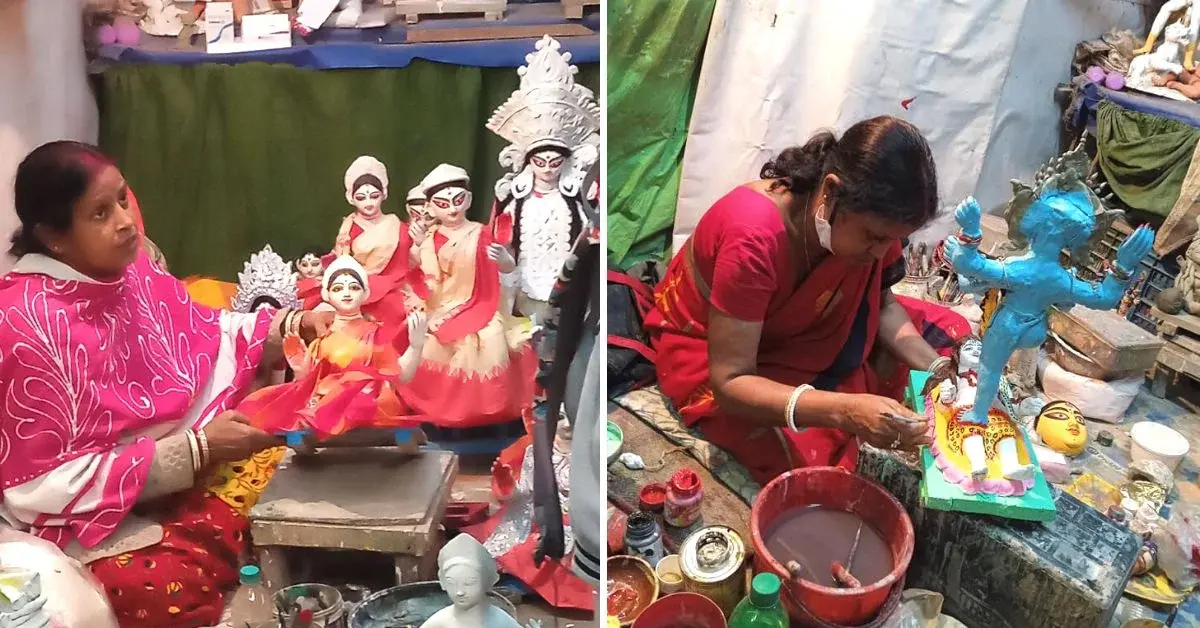 Meet Kumartuli’s Icon Who Broke The Mold & Became The 1st Woman Sculptor of Durga Puja Idols