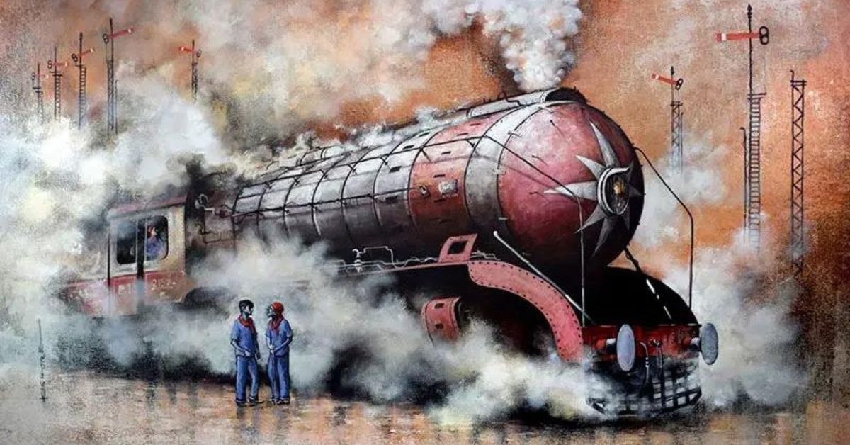 kishore pratim biswas paints the locomotives of india