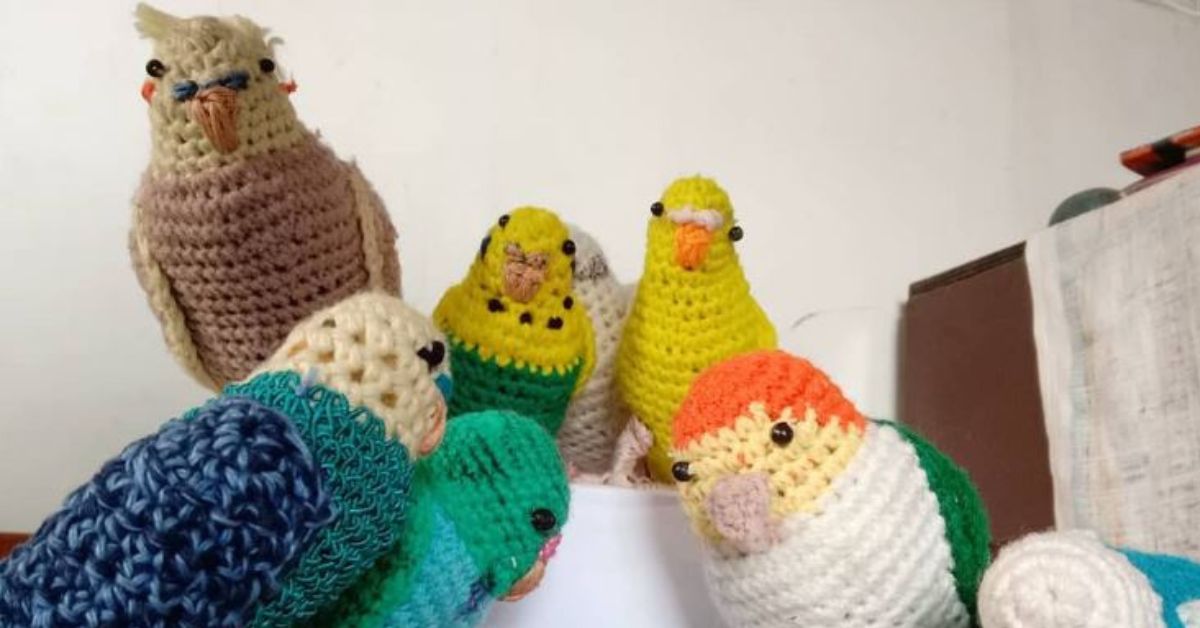 Padma sells crocheted birds, blankets, sieved bedsheets, purses, cup coasters, and much more.