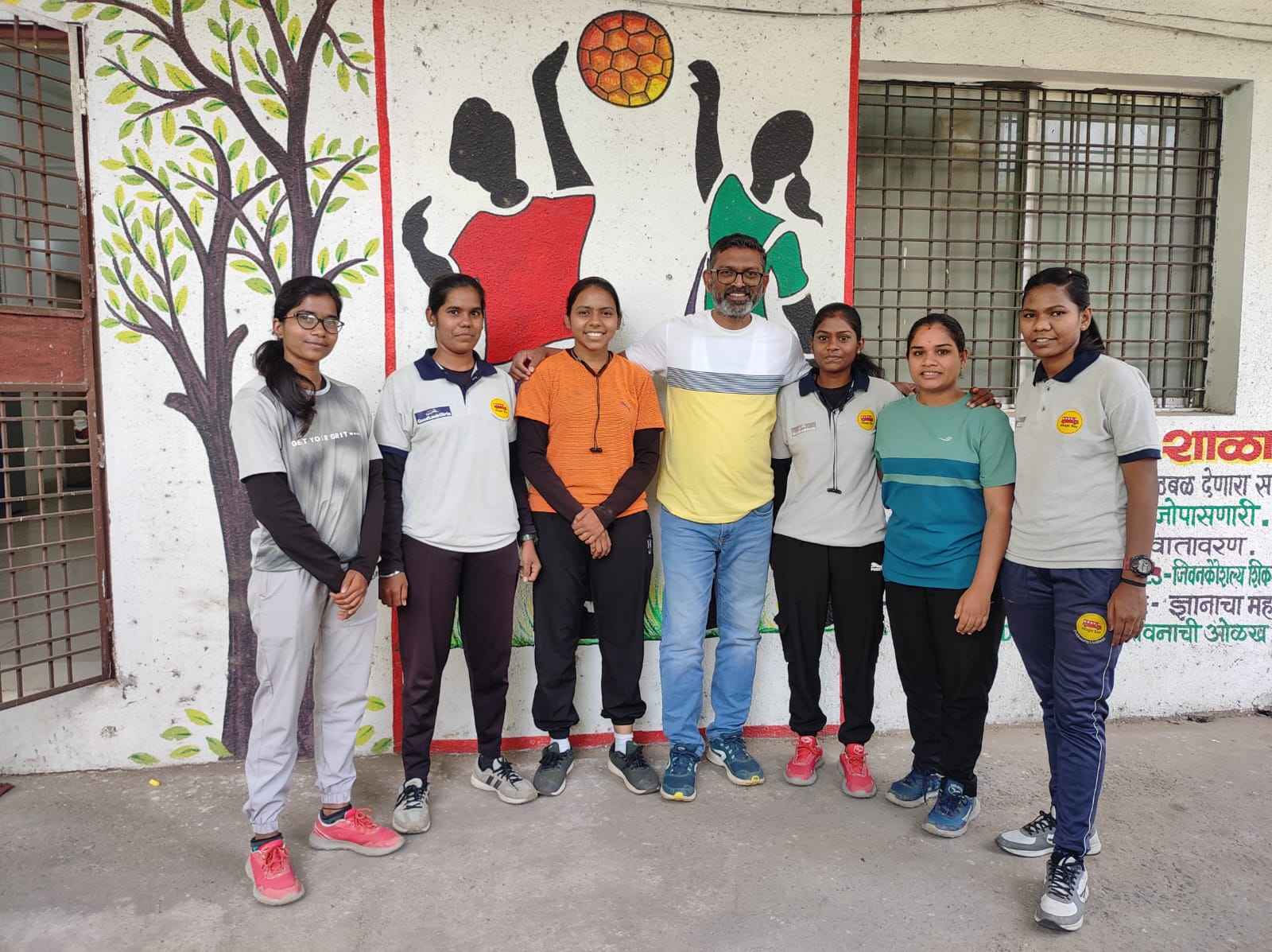 The six female coaches from Chandrapur.