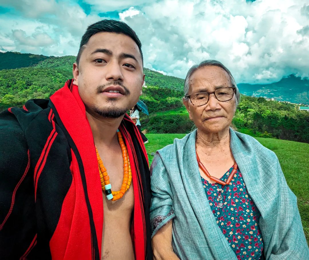 Moko Koza with his grandmother.