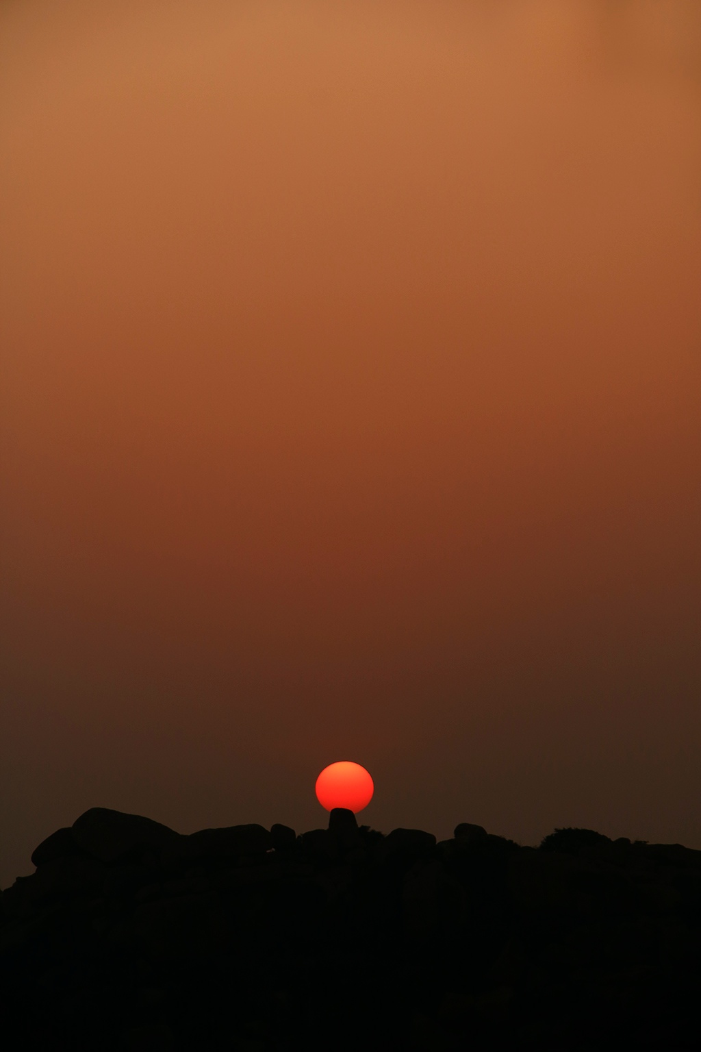 A sunrise at Hampi, Karnataka