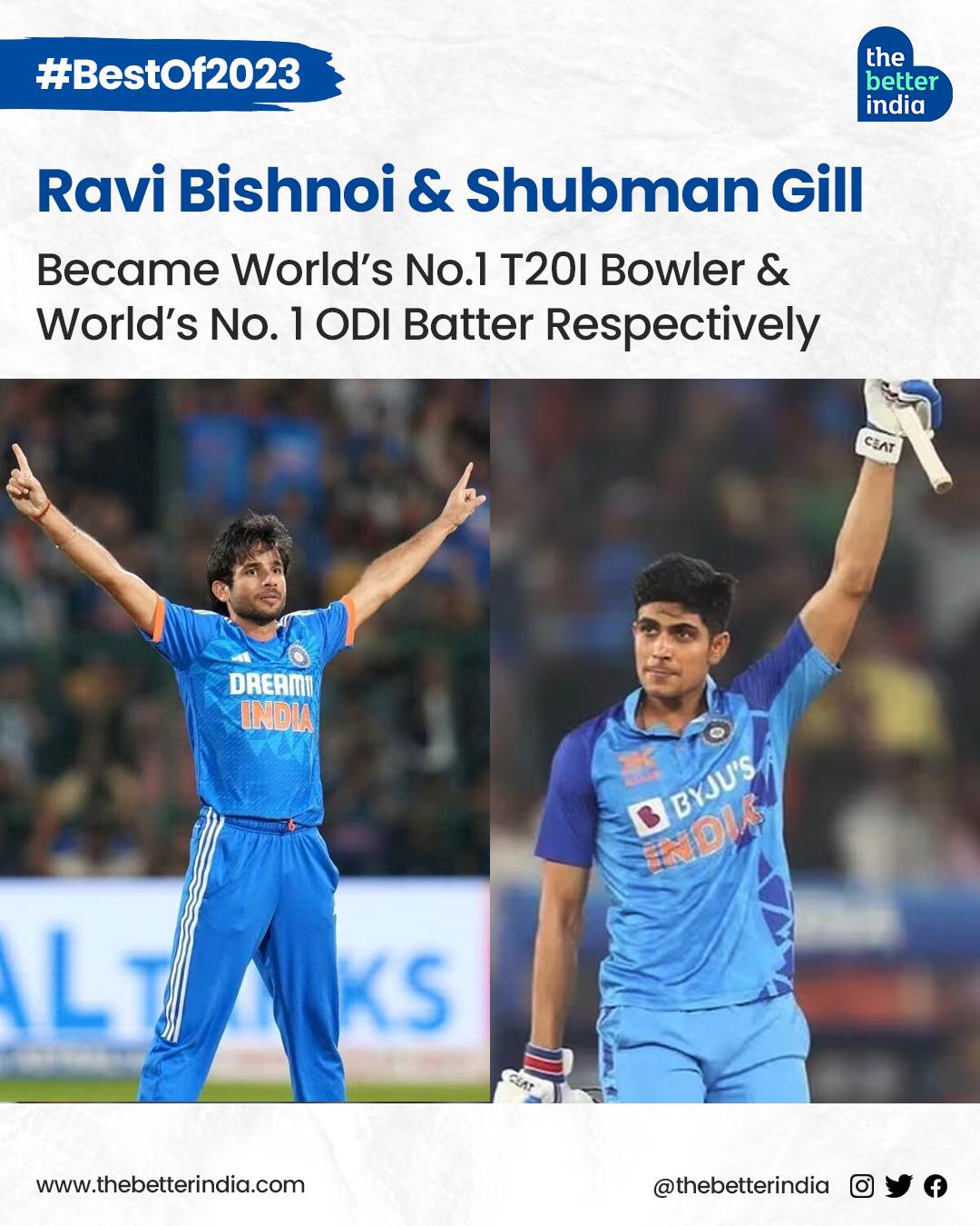 Ravi Bishnoi and Shubman Gill are known for their phenomenal performance in cricket