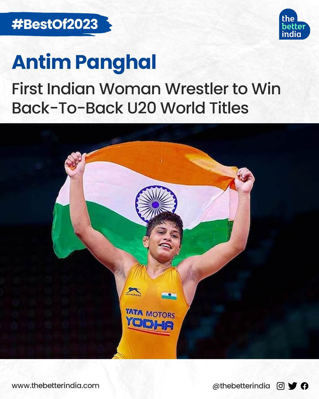 Antim Panghal is the first Indian woman wrestler to win back-to-back U20 world titles
