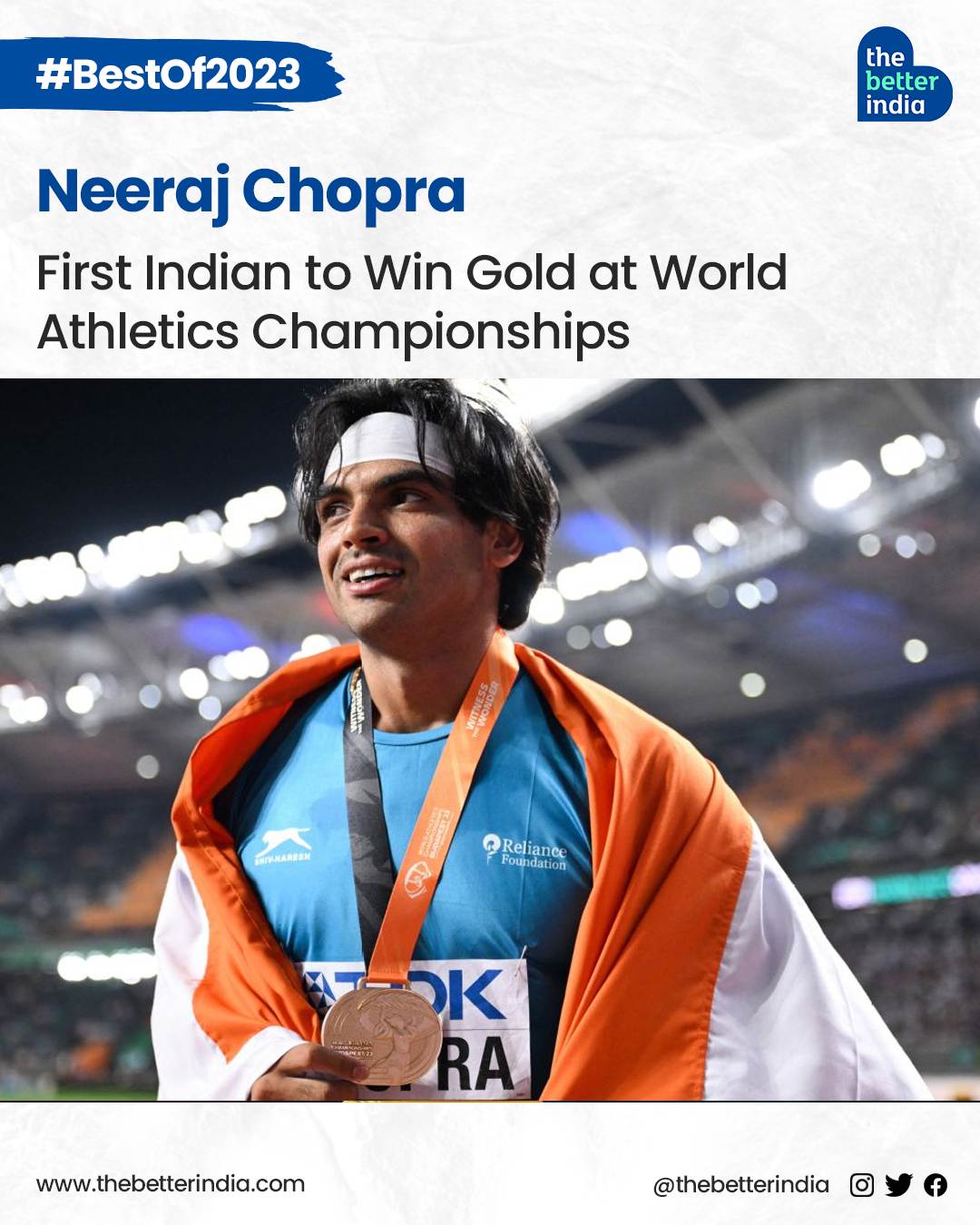Neeraj Chopra is famous for his success at the Tokyo 2020 Olympics and the World Athletics Championships