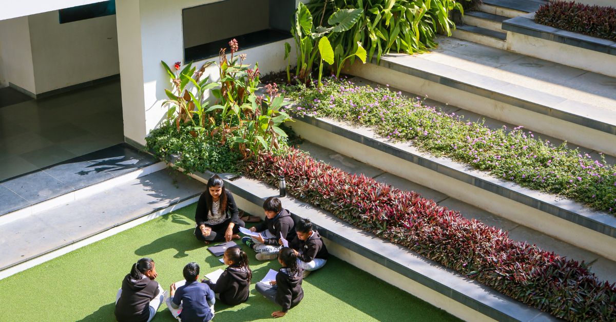 Children study in the open at Northstar School