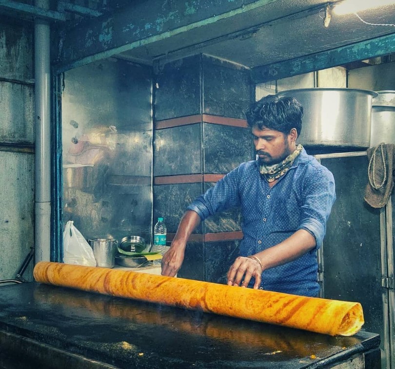 The four-foot-long dosa at RK Dosa Camp,
