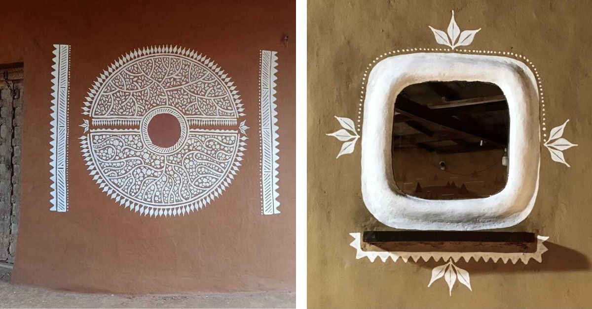 Krian collaborated with award-winning artist Lakhichand Jain to paint Mandana art on the walls. 