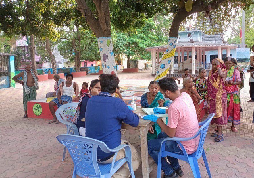 Health camp set up in the public space for the community. 