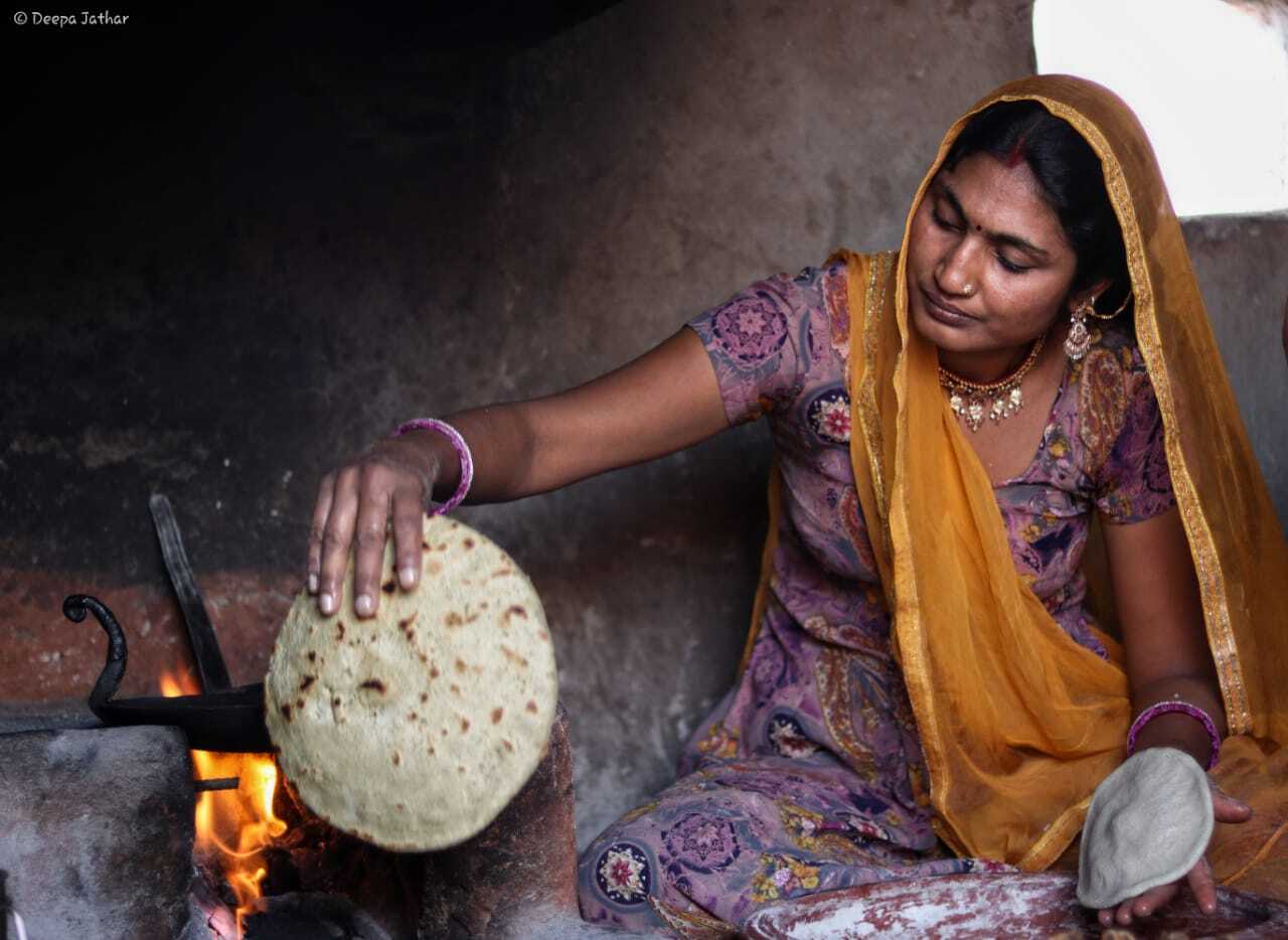 Chhotaram Prajapat's wife is at the helm of the cuisine at the homestay and teaches guests to cook on an open fire