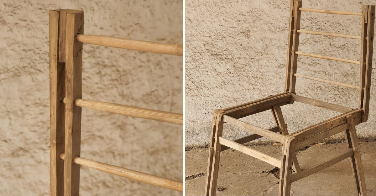 The first patented bamboo chair made by Professor Ankit Kumar Changawala
