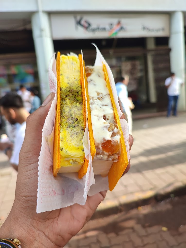 The ice cream sandwich at K Rustom is a popular dessert in the city
