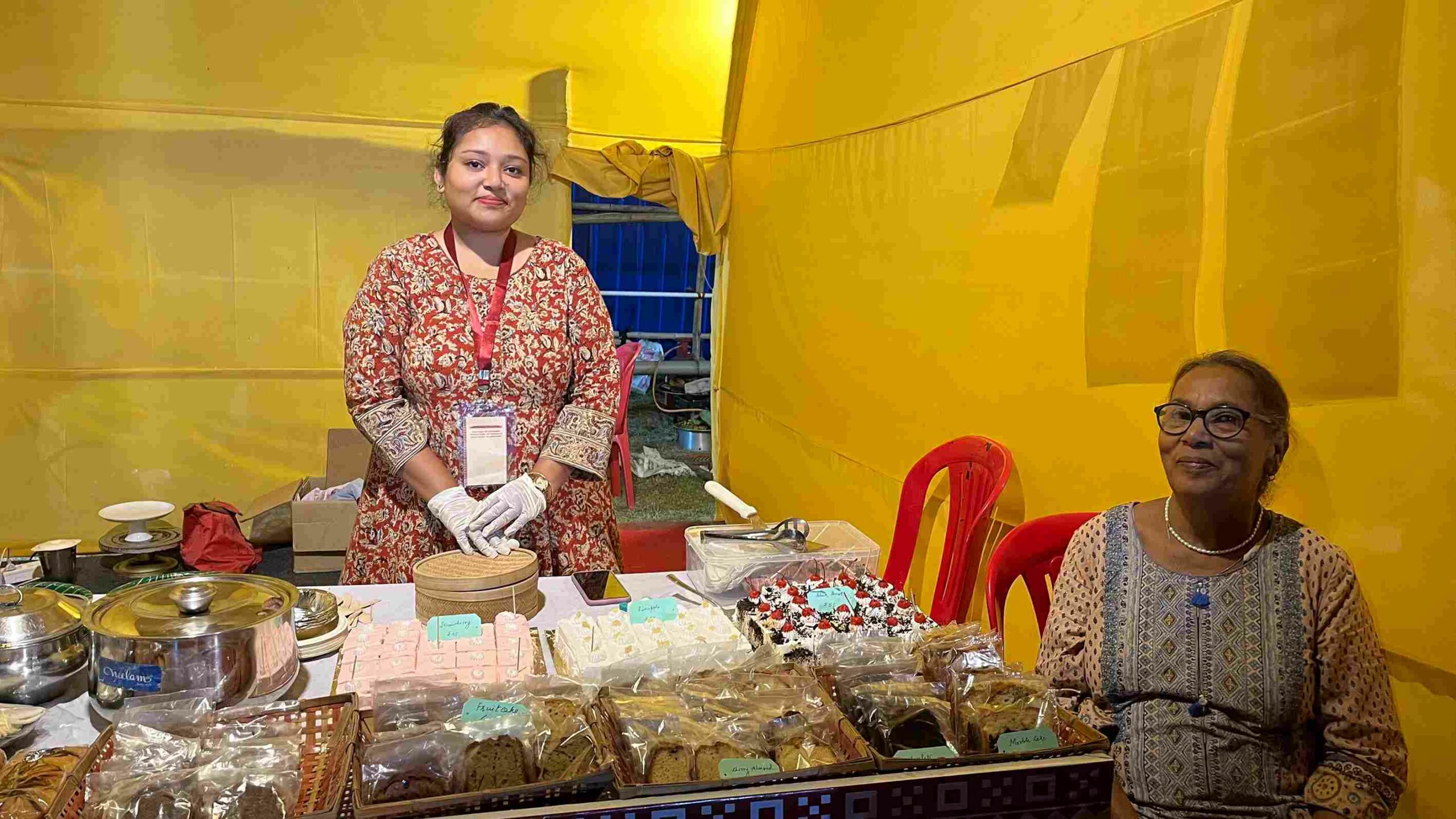 Participants displaying the popular food items from their tribal communities at the stalls in Samvaad.
