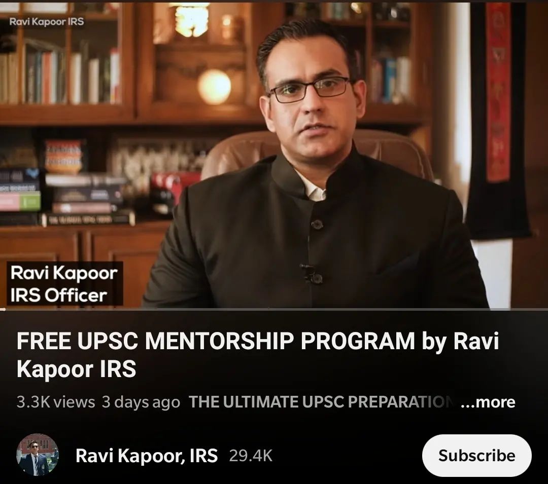 Free course for UPSC aspirants by Ravi Kapoor 