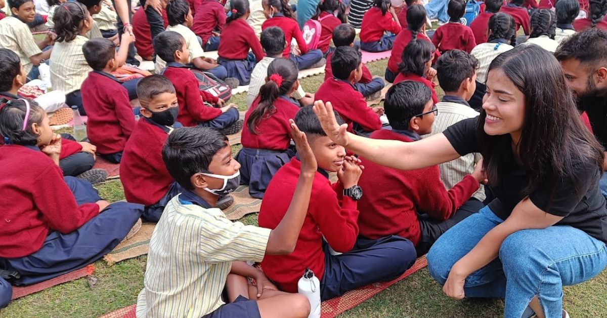 Volunteers from Gurugram's colleges train the students at Nayi Disha in English and theatre