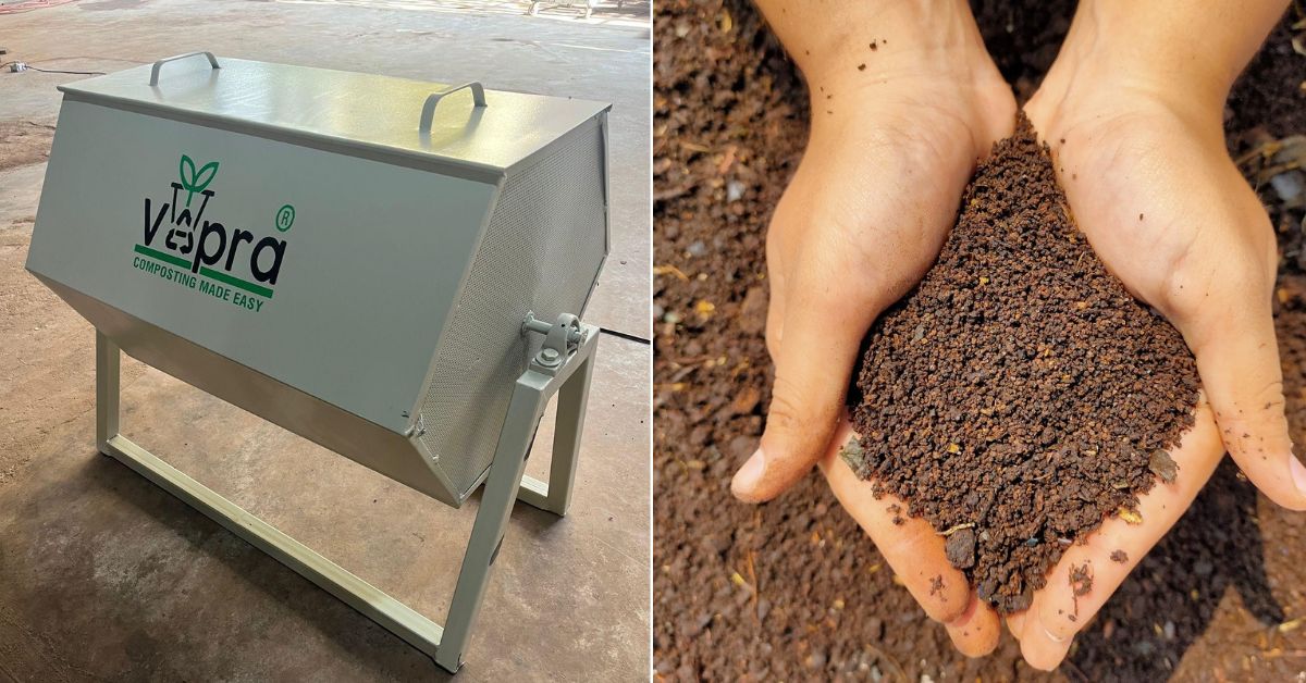 Suitable for balconies, the portable composter can be kept anywhere just like a dustbin. 