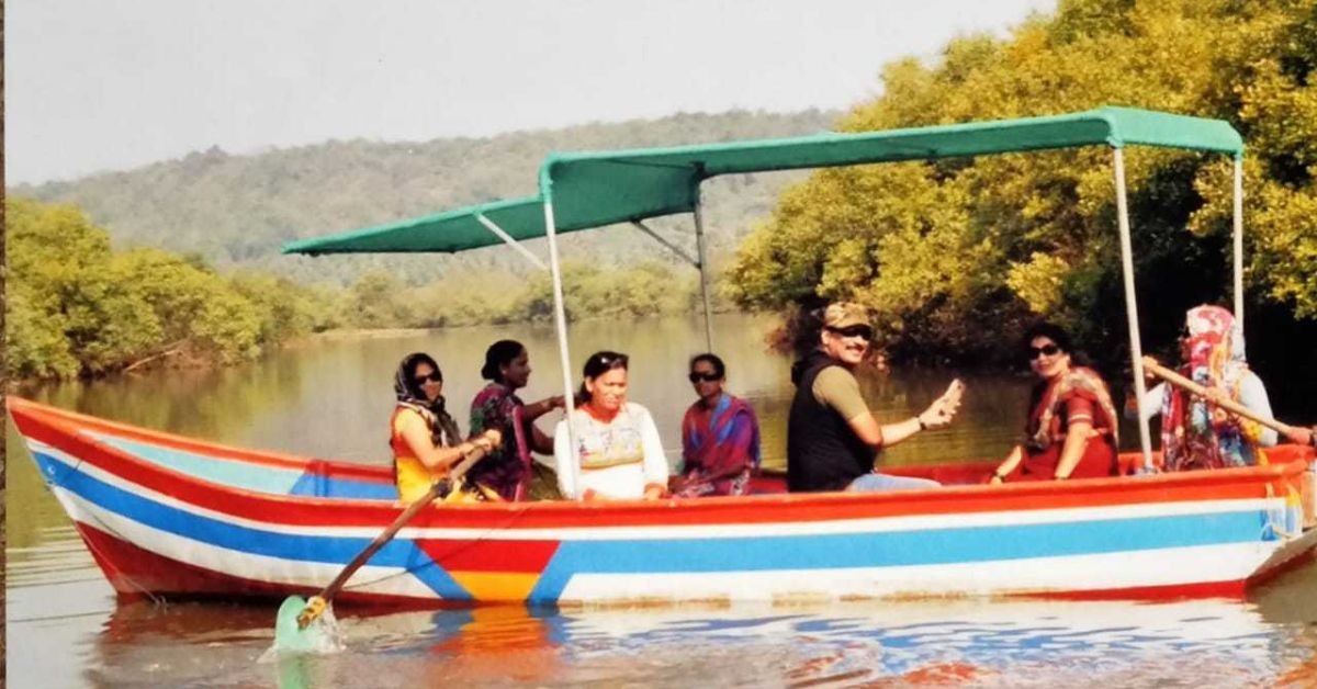 The self help group goes by the name 'Swamini' and comprises 10 members who take tourists in a boat around Mandavi Creek