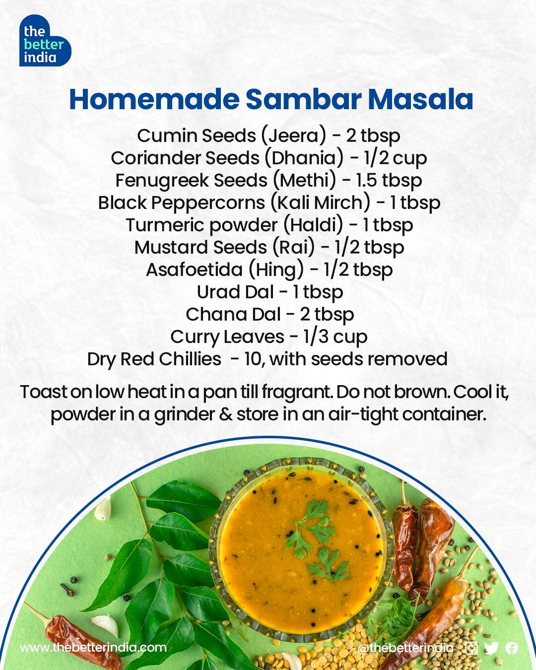  Homemade sambar masala recipe